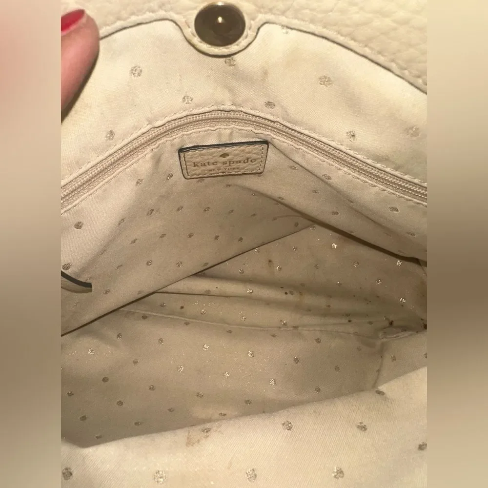 Kate Spade Beige Perforated Satchel